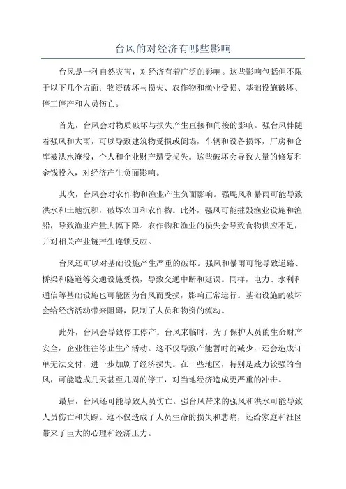 台风的对经济有哪些影响