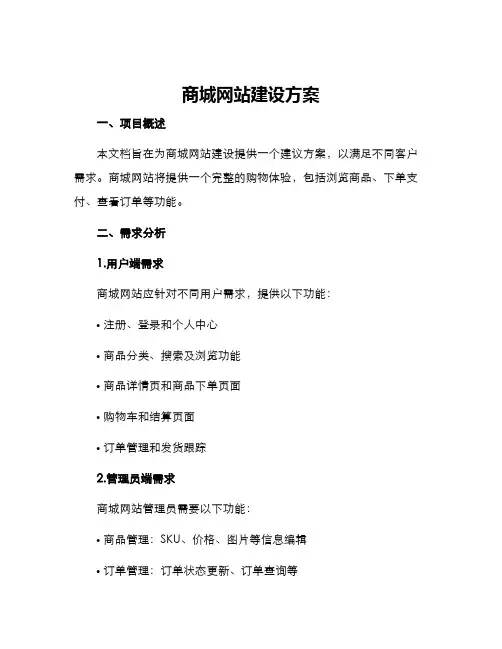 商城网站建设方案