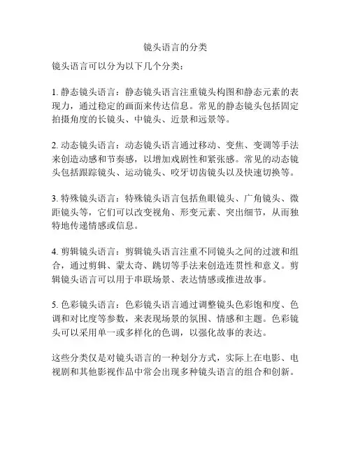 镜头语言的分类