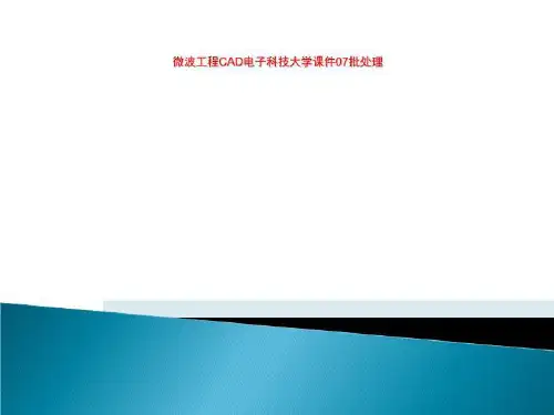 微波工程CAD电子科技大学课件07批处理