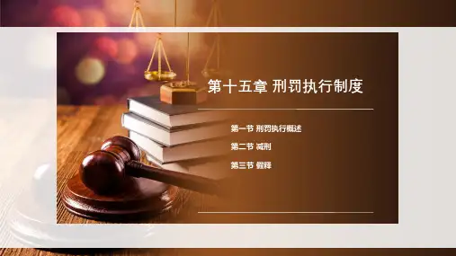 刑法 第八版 第十五章 刑罚执行制度