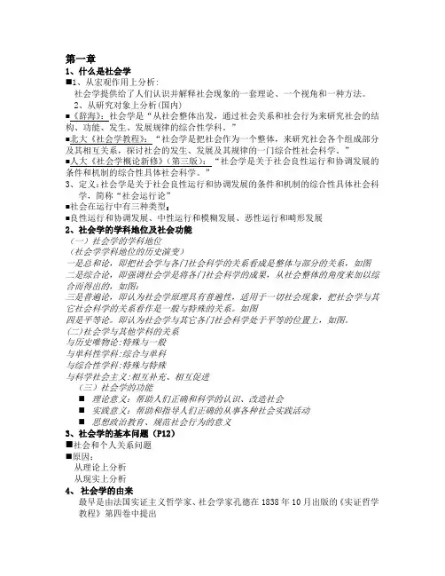 社会学重点汇总