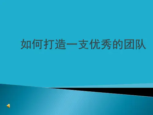 如何打造一支优秀的团队PPT课件
