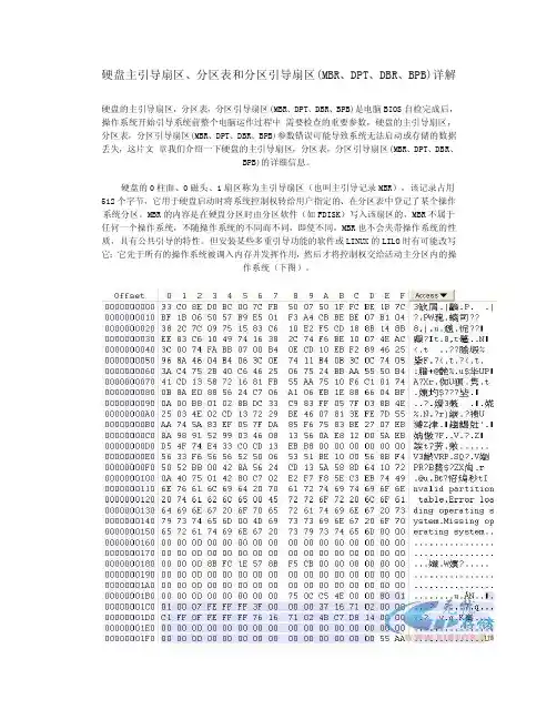硬盘主引导扇区、分区表和分区引导扇区_MBR、DPT