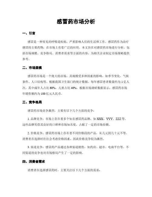 感冒药市场分析