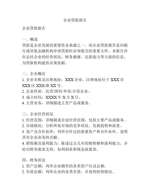 企业贷款报告