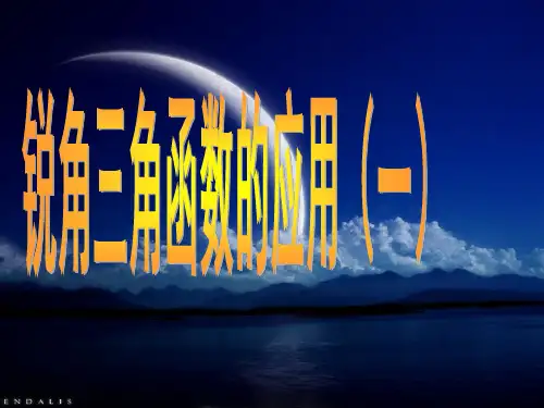 锐角三角函数的简单应用(1)课件(九下)