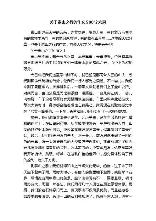 关于泰山之行的作文500字六篇