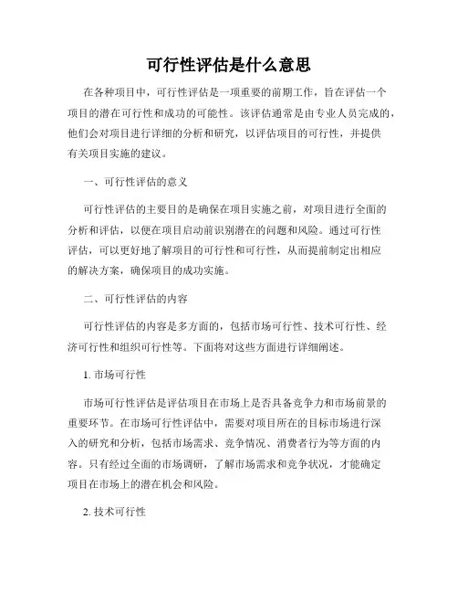 可行性评估是什么意思
