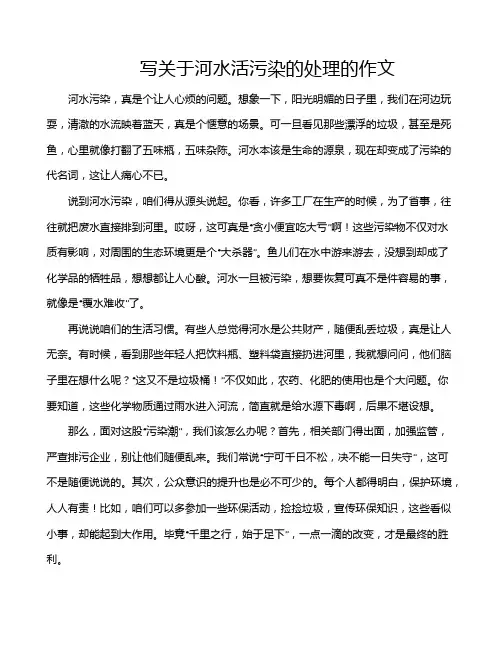 写关于河水活污染的处理的作文