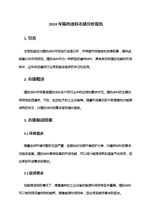 2024年隔热涂料市场分析报告