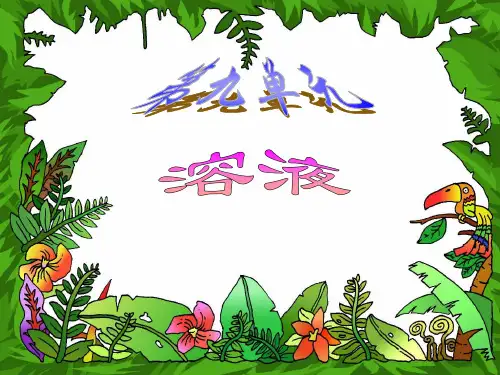 九年级化学第九单元溶液复习优质示范课