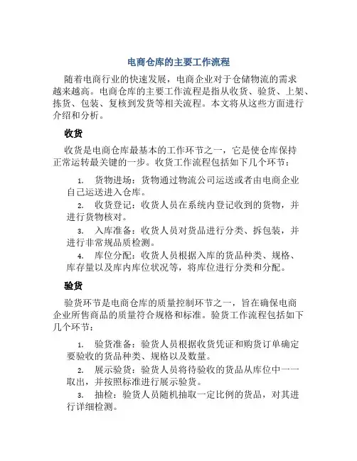 电商仓库的主要工作流程
