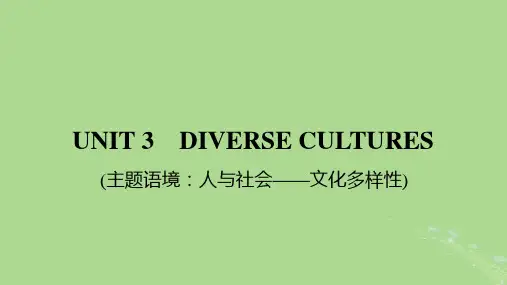 2025版高考英语一轮总复习必修第三册Unit3DiverseCultures课件
