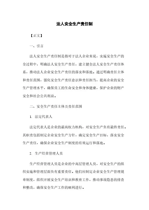 法人安全生产责任制