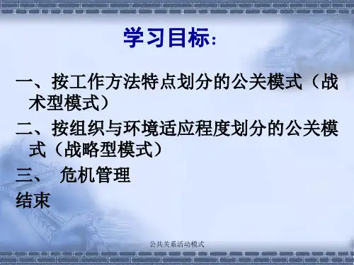 公共关系活动模式课件