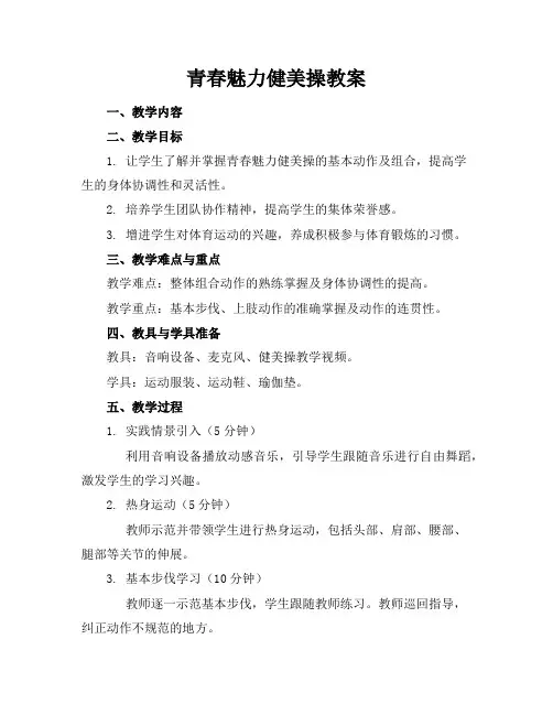 青春魅力健美操教案