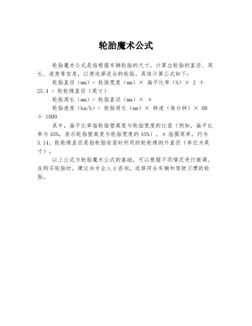 轮胎魔术公式