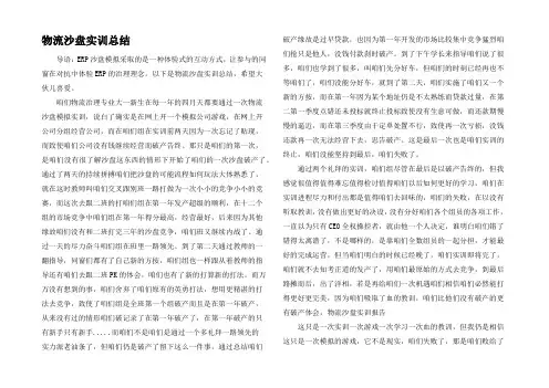 物流沙盘实训总结