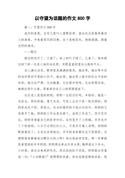 以守望为话题的作文800字_作文