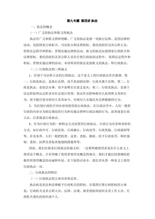 第九专题 第四讲执法