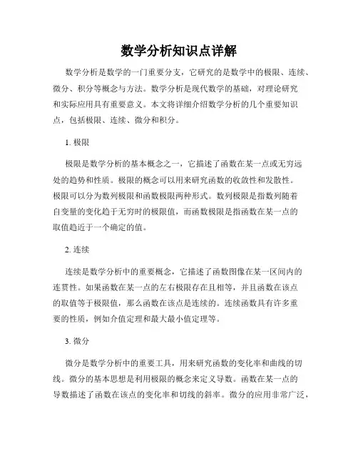 数学分析知识点详解
