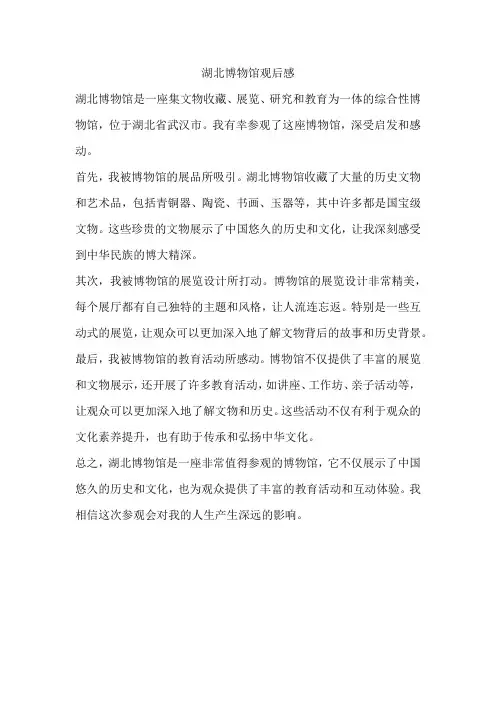 湖北博物馆观后感