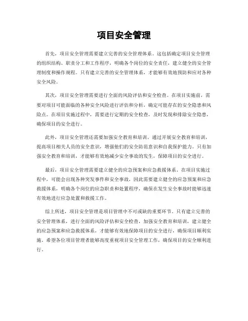 项目安全管理