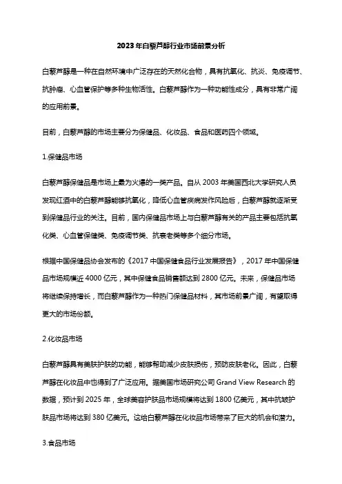 2023年白藜芦醇行业市场前景分析