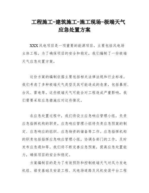 工程施工-建筑施工-施工现场-极端天气应急处置方案