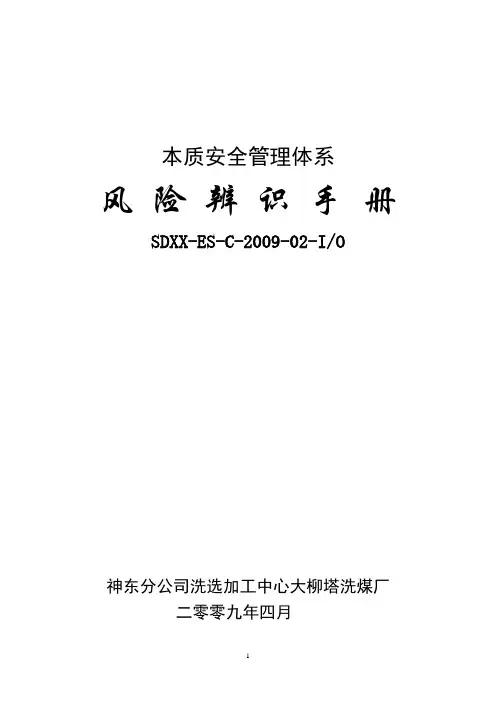 选煤厂（洗煤厂）风险源辨识手册