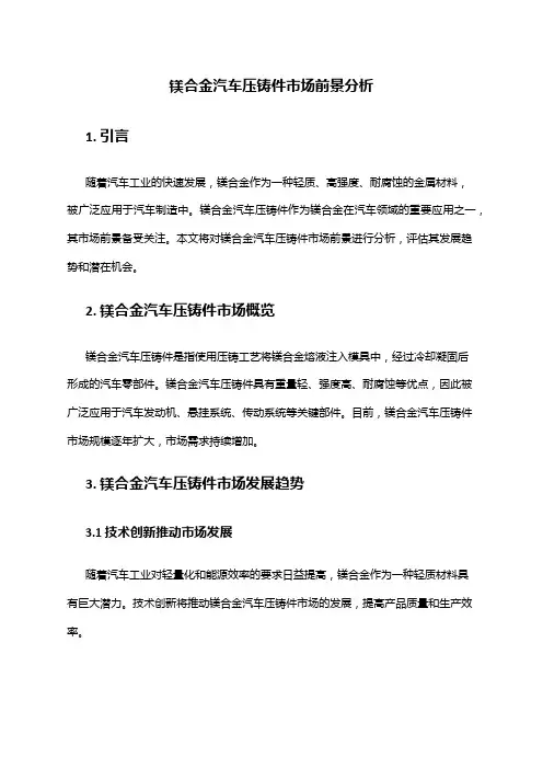 2024年镁合金汽车压铸件市场前景分析