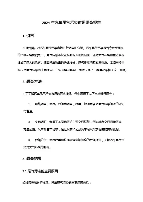 2024年汽车尾气污染市场调查报告