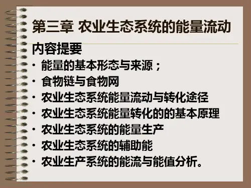 农业生态系统的能量流动