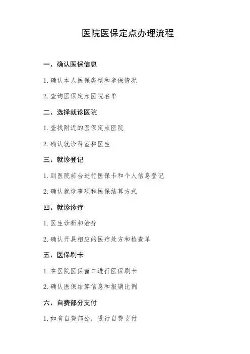 医院医保定点办理流程