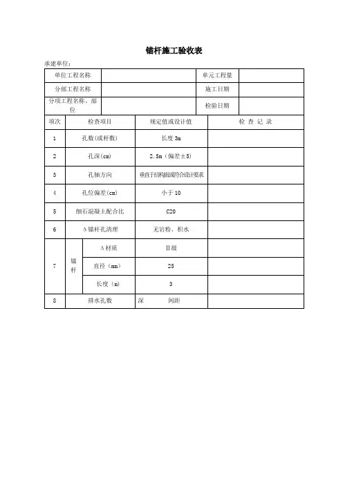 边坡(喷锚)验收表