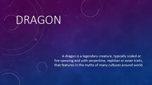 中国龙Chinese-Dragon全英文介绍PPT英语课用培训讲学