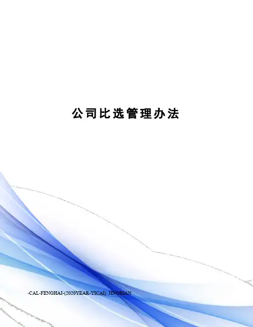 公司比选管理办法