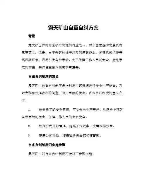 露天矿山自查自纠方案