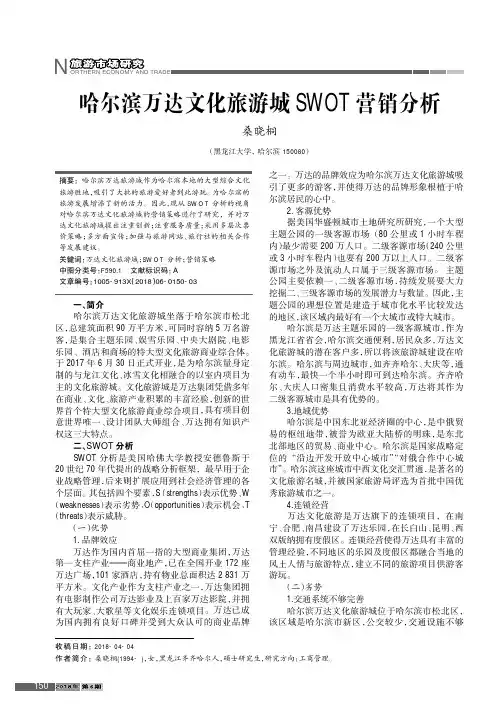 哈尔滨万达文化旅游城SWOT营销分析