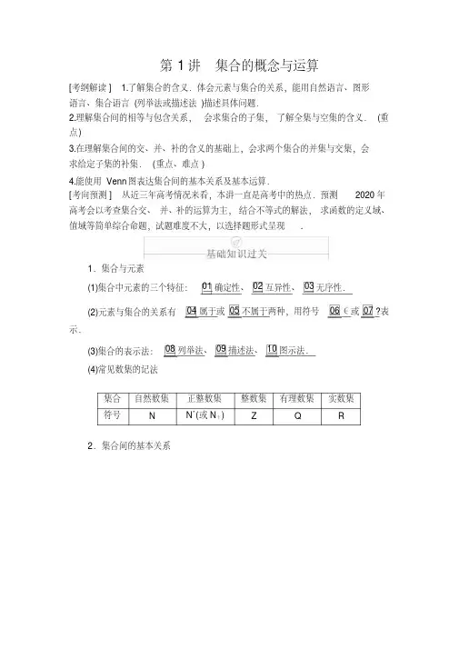 2020届高三高考文科数学一轮复习讲义全套打包下载可编辑