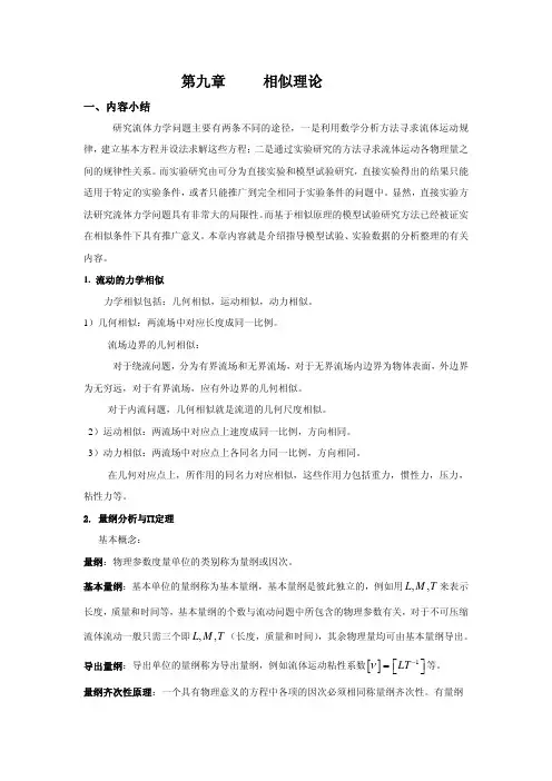 流体力学 - 相似理论