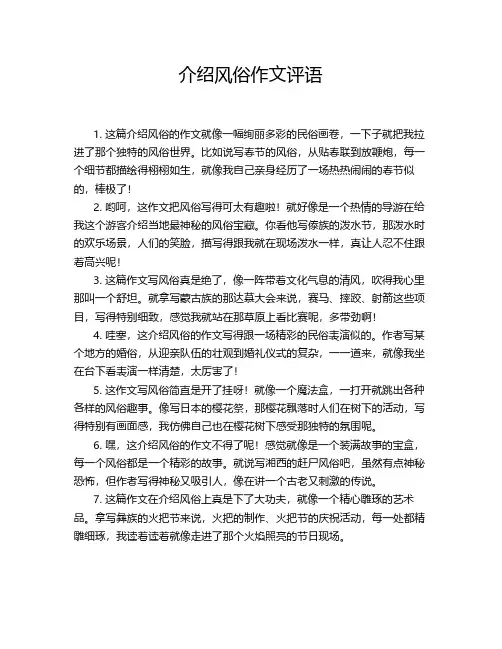 介绍风俗作文评语