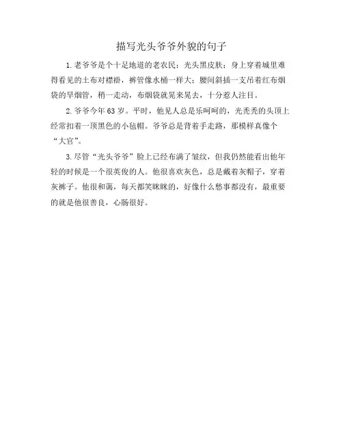 描写光头爷爷外貌的句子