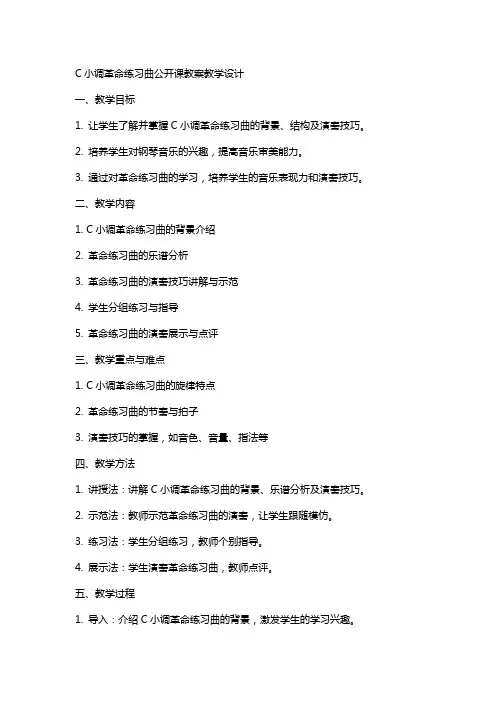 c小调革命练习曲 公开课教案教学设计