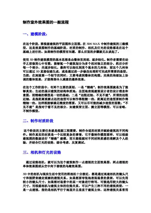 制作室外效果图的一般流程