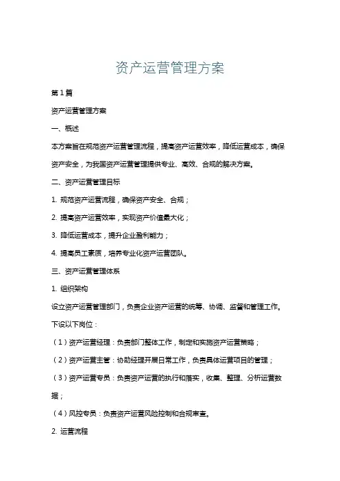 资产运营管理方案
