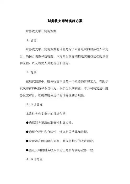 财务收支审计实施方案