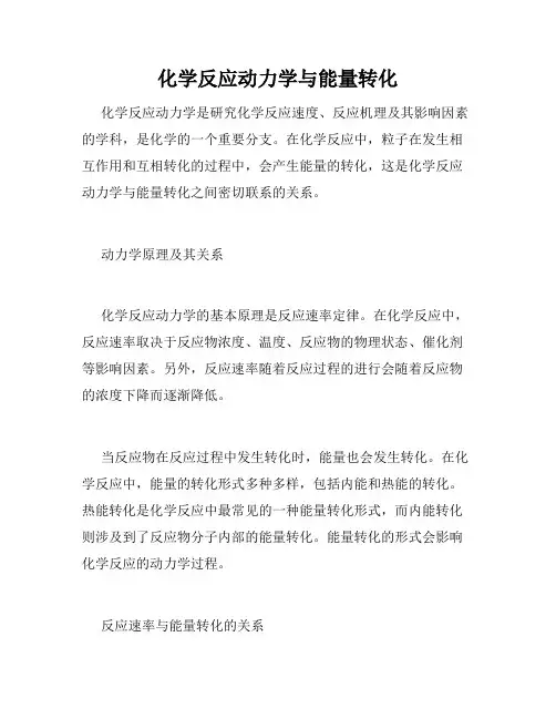 化学反应动力学与能量转化