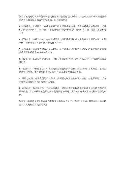 体系审核七大项